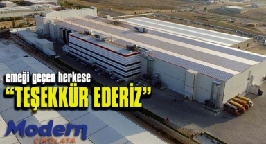 Modern Çikolata teşekkür mesajı yayımladı