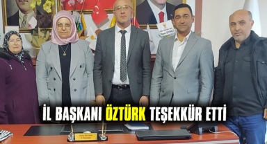 Murat Öztürk teşekkür etti