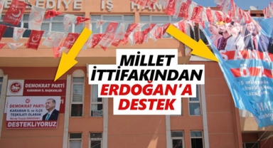 Millet İttifakı'ndan Erdoğan'a pankartlı destek