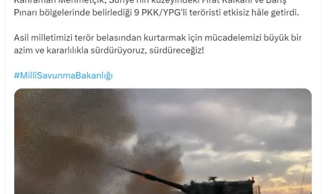 MSB: 9 terörist etkisiz hale getirildi