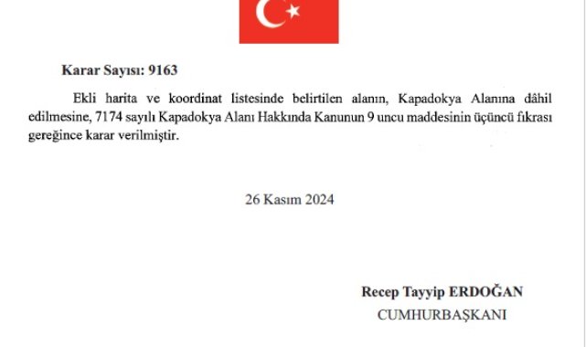 Soğanlı Vadisi, Cumhurbaşkanlığı kararıyla Kapadokya'ya dahil edildi