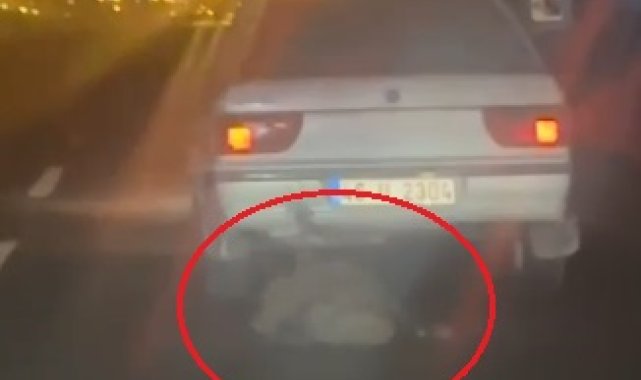 Kayseri'de otomobiline bağladığı domuzu sürükleyen şüpheli yakalandı