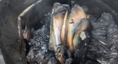 Sanayide çıkan yangında paralar da yandı