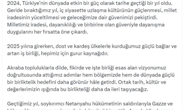 TBMM Başkanı Kurtulmuş'tan 'yeni yıl' mesajı