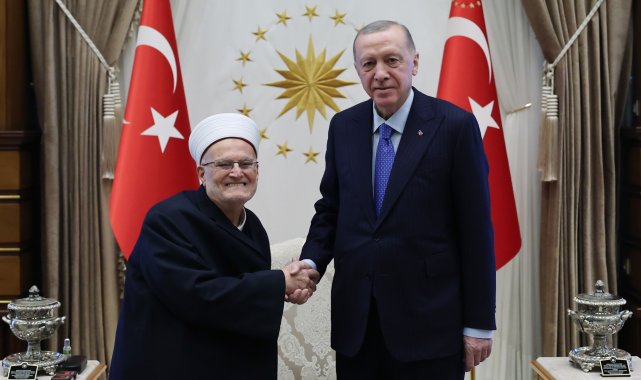 Cumhurbaşkanı Erdoğan, Mescid-i Aksa İmam Hatibi Sabri'yi kabul etti