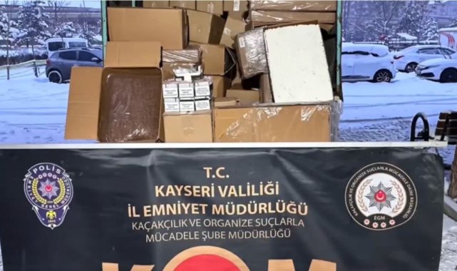 Kayseri'de 1 ton 200 kilogram kaçak tütün ele geçirildi