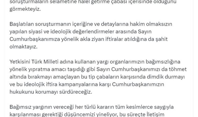 Fahrettin Altun: Bağımsız yargının vereceği her türlü karar saygıyla karşılanmalı