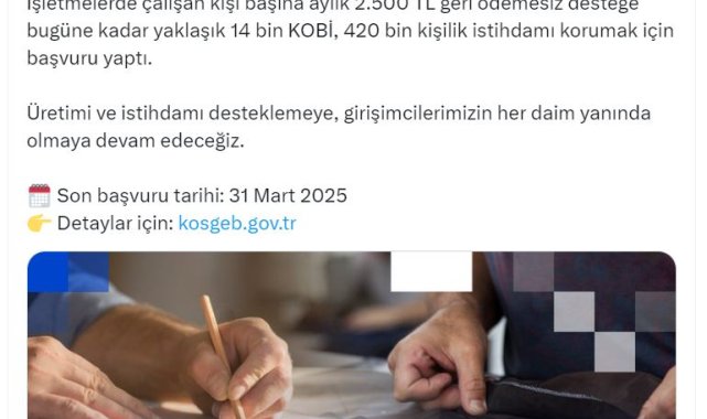 KOSGEB İstihdamı Koruma Destek Programı'na 14 bin başvuru