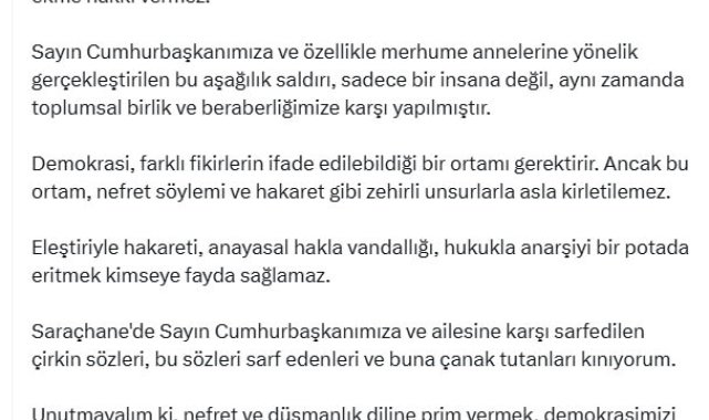TBBM Başkanı Kurtulmuş: Cumhurbaşkanımıza sarf edilen çirkin sözleri kınıyorum