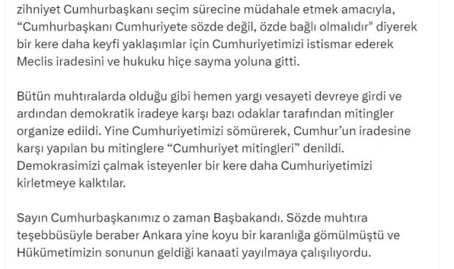 AK Parti'li Çelik'ten '27 Nisan e-muhtıra' mesajı