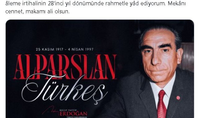 Cumhurbaşkanı Erdoğan, Alparslan Türkeş'i andı