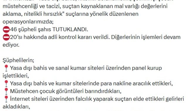 17 il merkezli siber suç operasyonları; 179 gözaltı