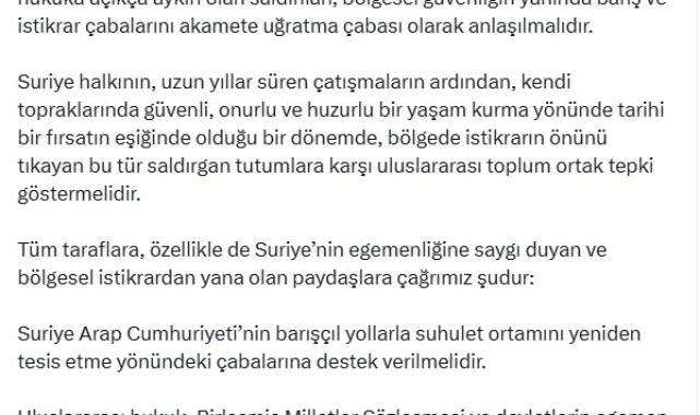 AK Parti'li Ala: Suriye'ye saldırı küresel istikrarın geleceğine tehdittir