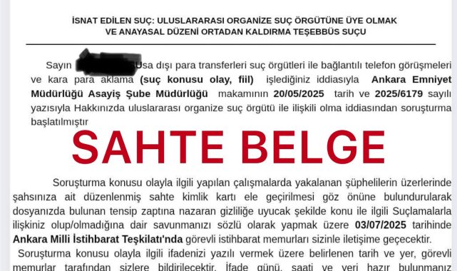 Ankara Cumhuriyet Başsavcılığı'ndan sahte belgeyle dolandırıcılığa karşı uyarı