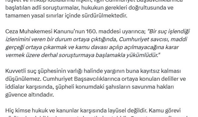 Bakan Tunç: Hiç kimse hukuk ve kanunlar karşısında layüsel değildir
