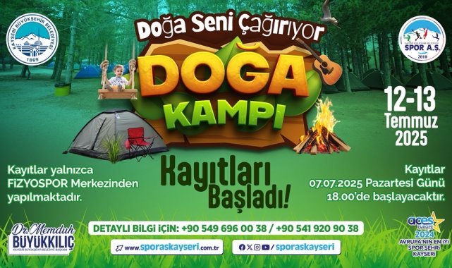 Büyükşehir'in doğa kampı kayıtları başladı