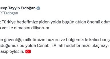 Cumhurbaşkanı Erdoğan: Bugün atılan önemli adımın hayırlara vesile olmasını diliyorum