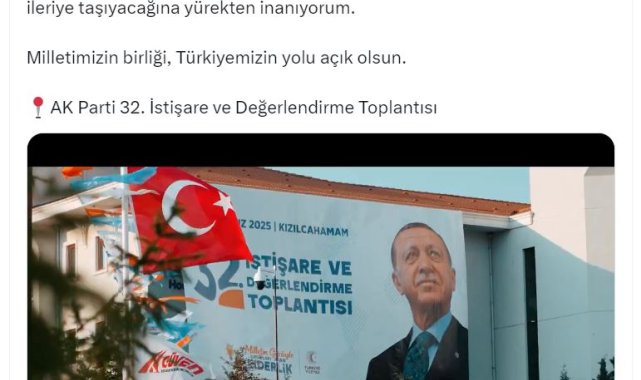 Emine Erdoğan'dan, AK Parti 32'nci İstişare ve Değerlendirme Toplantısı'na ilişkin paylaşım