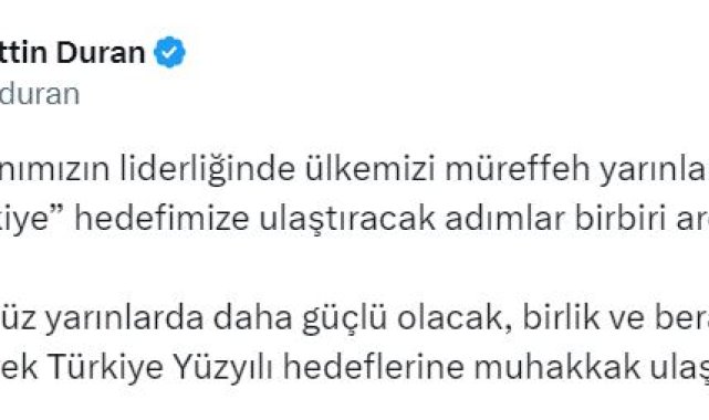 İletişim Başkanı Duran: Türkiye, terörsüz yarınlarda daha güçlü olacak