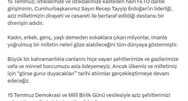 İletişim Başkanı Duran'dan 15 Temmuz mesajı