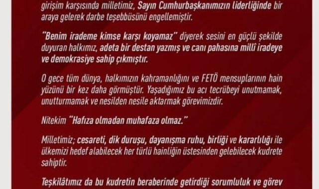 MİT Başkanı Kalın'dan 15 Temmuz mesajı