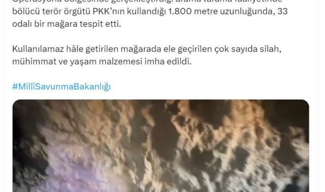 Terör örgütünün kullandığı 33 odalı mağara, kullanılamaz hale getirildi