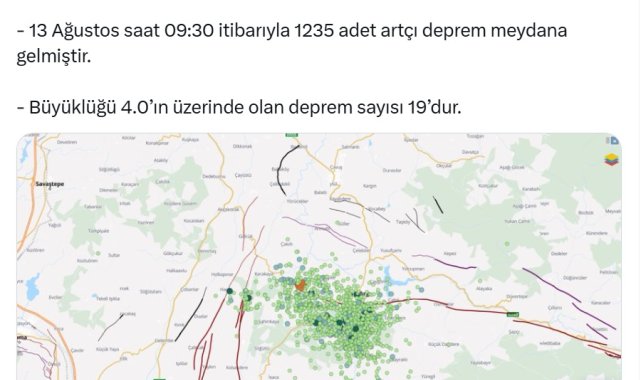 Balıkesir'de 19'u 4'ün üzerinde 1235 artçı sarsıntı oldu