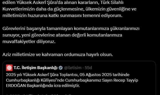 Burhanettin Duran: YAŞ kararları, hayırlı olsun