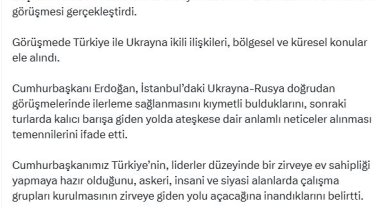 Cumhurbaşkanı Erdoğan, Ukrayna Devlet Başkanı Zelenski ile görüştü