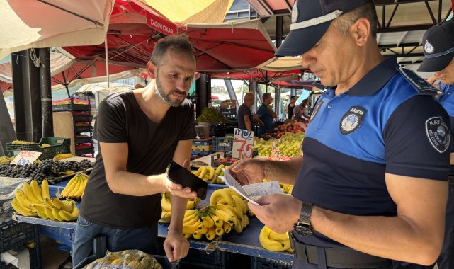 Kayseri zabıtasından pazar yeri ve marketlerde denetim