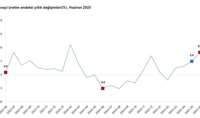 TÜİK: Sanayi üretimi yıllık yüzde 8,3 arttı