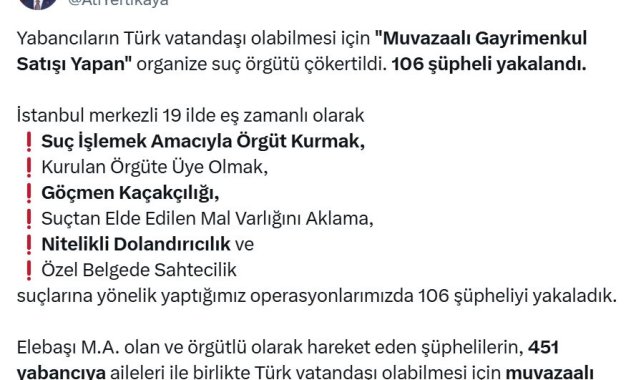 19 ilde organize suç örgütü operasyonu: 106 gözaltı