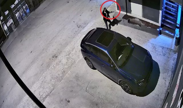 Ankara'da iş yerine tüfekli saldırı kamerada