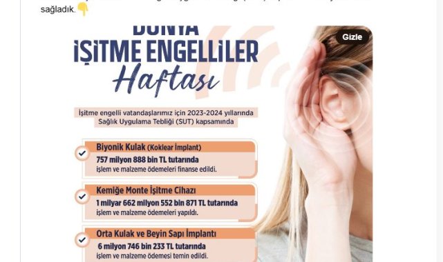 Bakan Işıkhan: İşitme engelli vatandaşlara birçok destek sağlandı