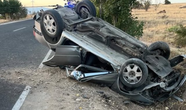 Kontrolden çıkan otomobil takla attı: 1 ölü, 3 yaralı