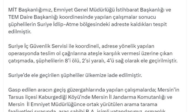 Servis sürücüsünü öldüren DEAŞ mensuplarına operasyon: 8'i ölü, 2'si yaralı, 4'ü sağ ele geçirildi