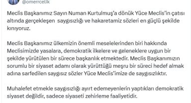 AK Parti'li Çelik: Meclis Başkanımıza dönük saygısızlığı kınıyoruz