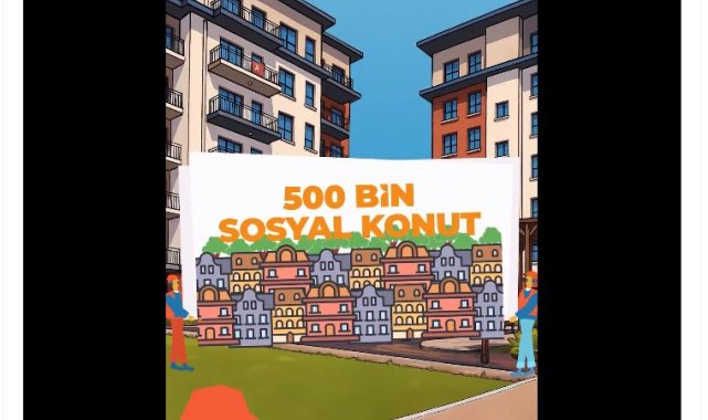Bakan Kurum'dan 500 bin konut projesine ilişkin paylaşım