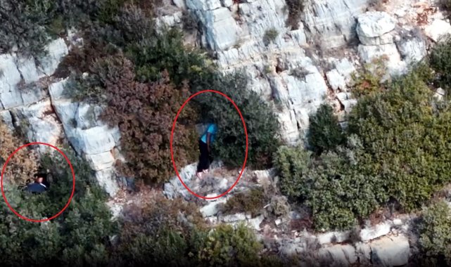 Dronla tespit edilen 9 kaçak avcı yakalandı