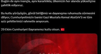 Emine Erdoğan: Cumhuriyet Bayramımız kutlu olsun