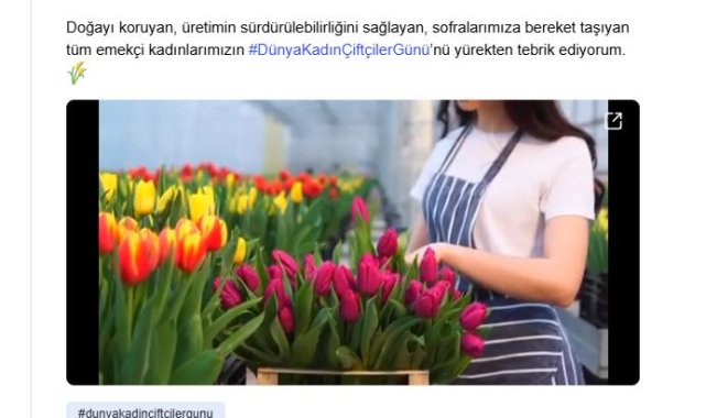 Emine Erdoğan'dan 'Dünya Kadın Çiftçiler Günü' paylaşımı