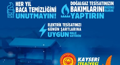 Kayseri itfaiyesinden baca temizliği uyarısı
