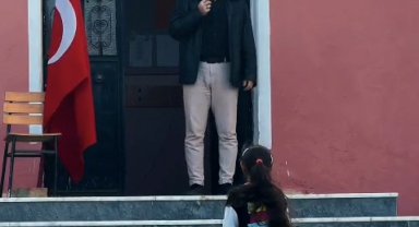 Konya'da 1 öğretmenli, 1 öğrencili okulda 29 Ekim töreni