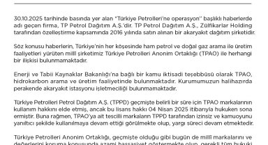 TPAO'dan 'Türkiye Petrolleri'ne Operasyon' başlıklı haberlere ilişkin açıklama