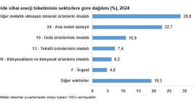 TÜİK: Sanayi sektörü 1,7 milyon terajul enerji kullandı
