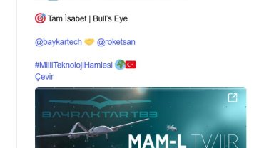 Bayraktar TB3, MAM-L IIR ile hedefi tam isabetle vurdu