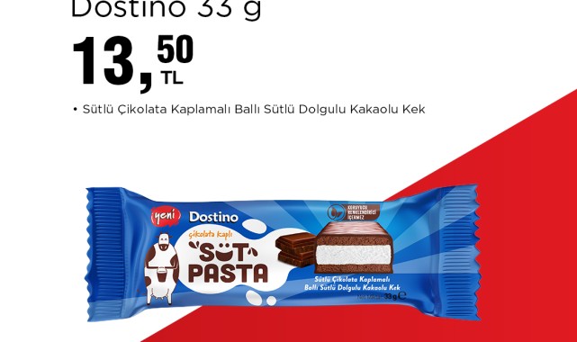 BİM Marketlerde Dostino Süt Pasta Çeşitleri Özel Fiyatlarla Sunuluyor