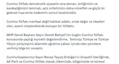 Cevdet Yılmaz: Cumhur İttifakı menfaat değil hakikat odaklı bir ittifaktır
