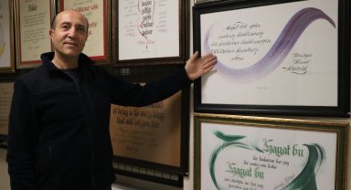 Karaciğer nakli olan Kayserisporlu eski futbolcunun kaligrafi sergisi