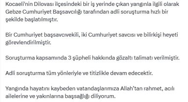 Kocaeli'de kozmetik fabrikasında yangın: 6 ölü, 4 yaralı
